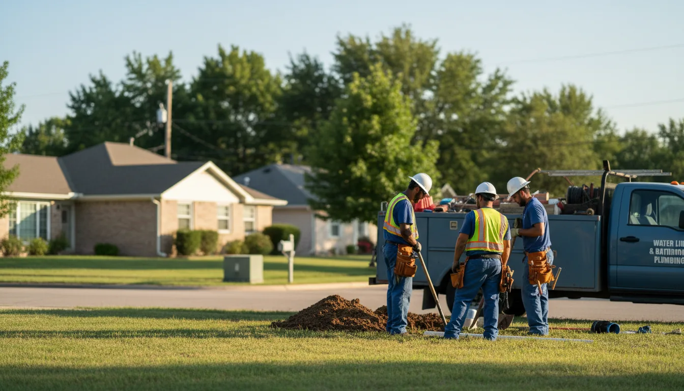 Residential water line and bathroom plumbing service in D Hanis, TX